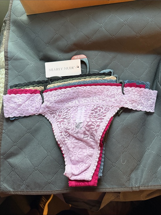 Nearly Nude Other - Nearly Nude Lace Thong Set in Lavender, Pink, Olive, Blue and Black
